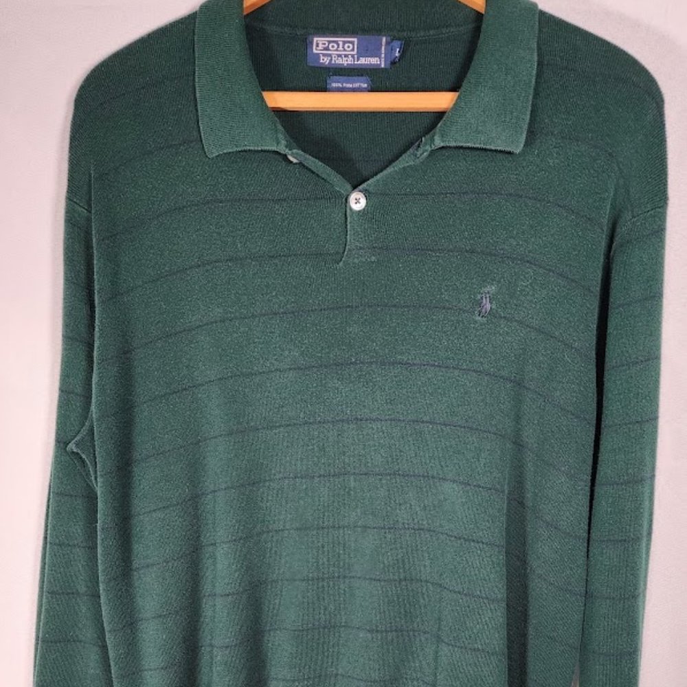 Vintage Polo Ralph Lauren Long Sleeve Polo Size Large